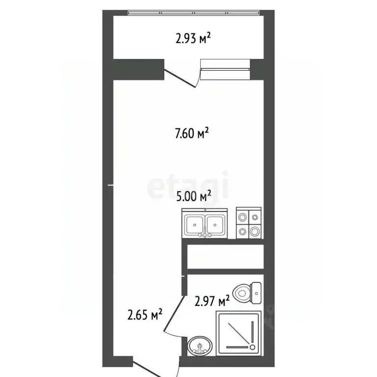 Студия Свердловская область, Екатеринбург Уктус жилрайон, Светлый мкр, ... - Фото 2