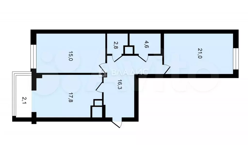 2-к. квартира, 81,5 м, 10/10 эт. - Фото 0