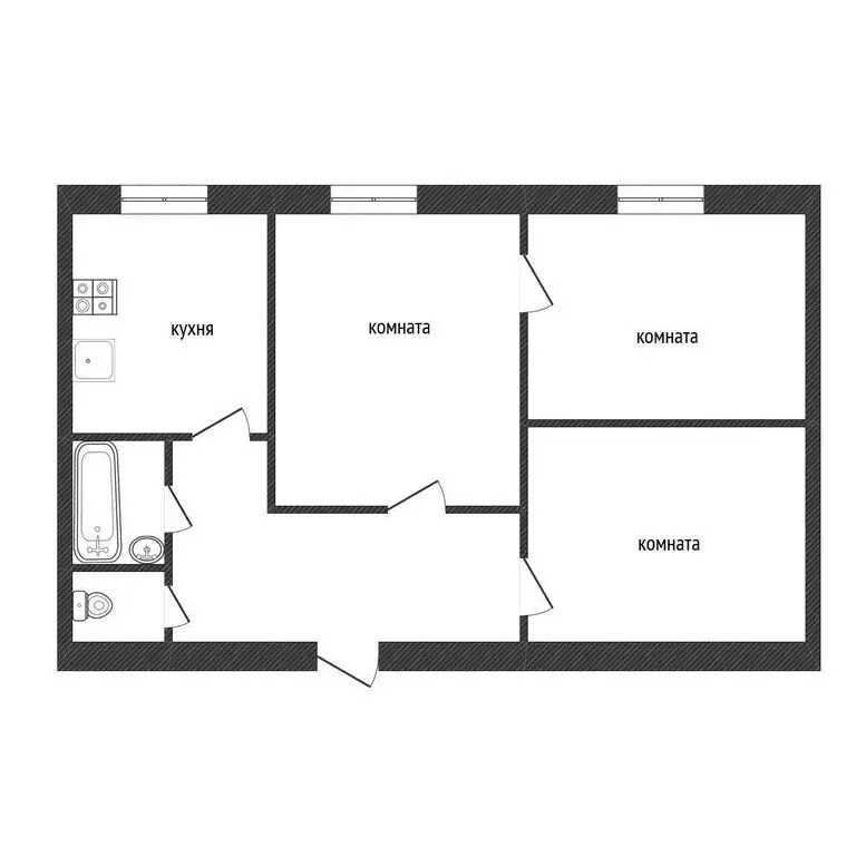3-комнатная квартира: Кириши, проспект Ленина, 9 (54.4 м) - Фото 1