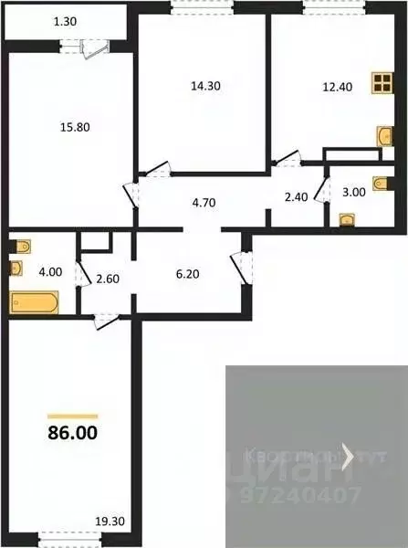 3-к кв. Воронежская область, Воронеж ул. Загоровского, 5/1 (86.0 м) - Фото 0