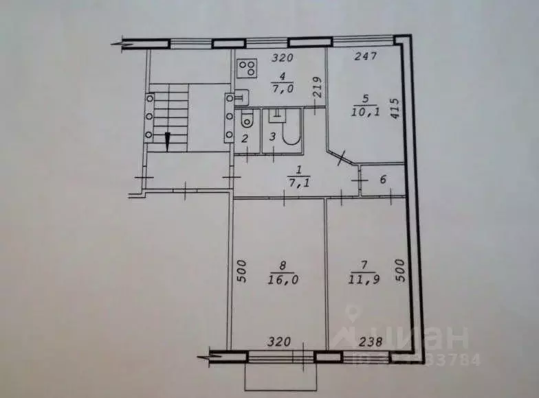 3-к кв. Новосибирская область, Новосибирск ул. Доватора, 25/1 (57.0 м) - Фото 1