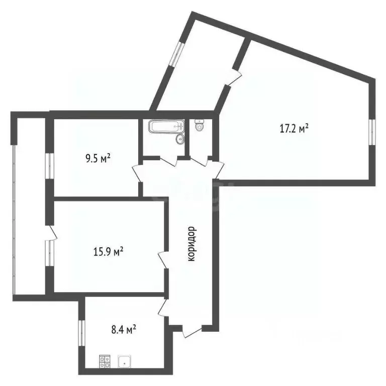 3-к кв. Воронежская область, Воронеж ул. 25 Января, 52 (68.7 м) - Фото 1