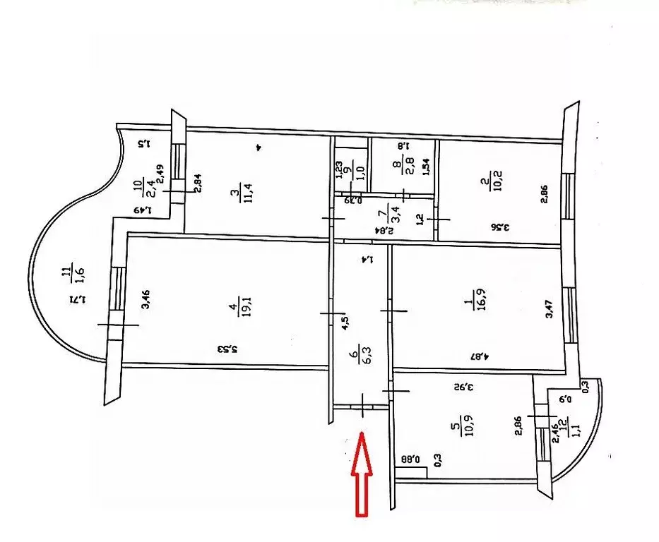 4-к кв. Татарстан, Казань ул. Ноксинский Спуск, 33 (87.1 м) - Фото 2