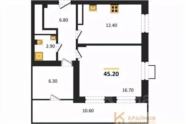 1-к кв. Воронежская область, Воронеж Ключи мкр, Ключи-клаб жилой ... - Фото 0