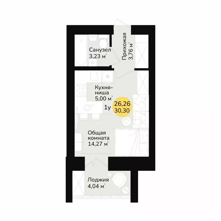 1-к кв. Марий Эл, Медведево городское поселение, Медведево пгт, Ясная ... - Фото 1