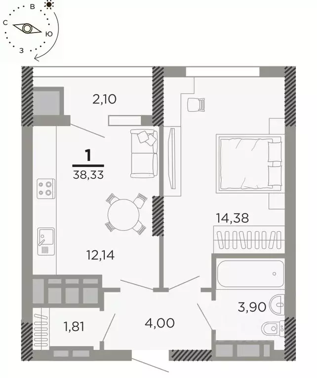 1-к кв. Рязанская область, Рязань Совхозная ул., 6 (38.33 м) - Фото 0