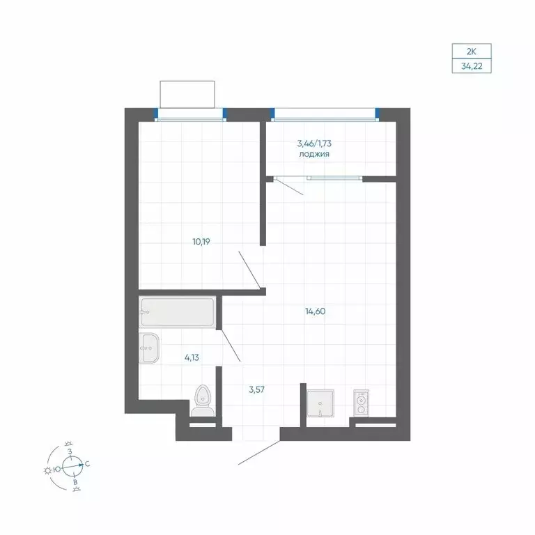 1-комнатная квартира: Челябинский городской округ, посёлок ... - Фото 1