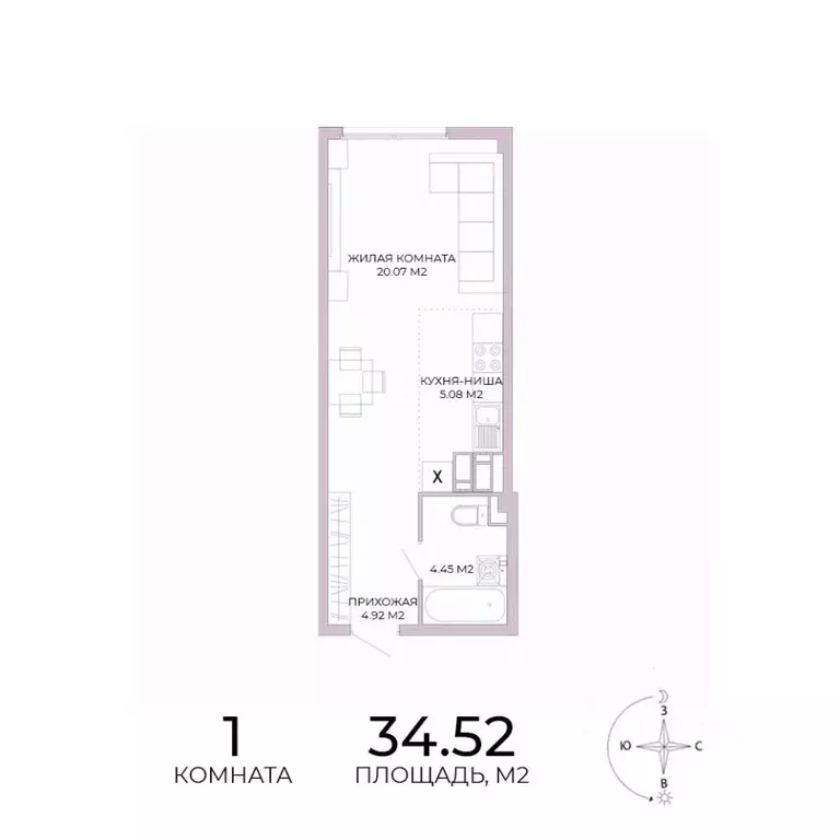 1-к кв. Пензенская область, Пенза Побочинская ул., с18 (34.52 м) - Фото 0