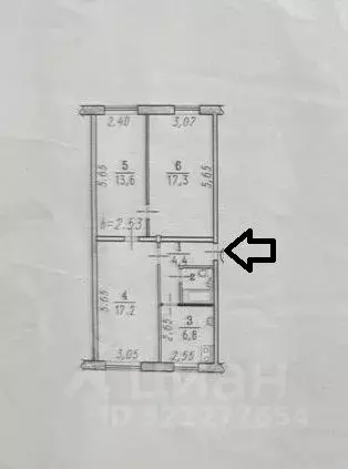 3-к кв. Омская область, Омск ул. Бетховена, 25 (61.9 м) - Фото 2