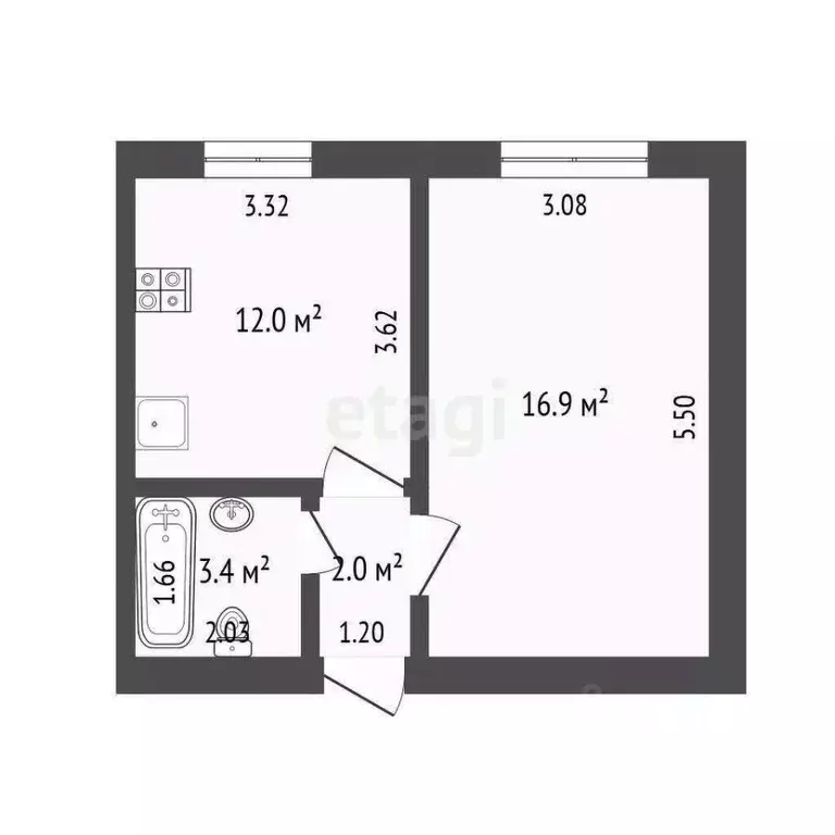 1-к кв. Самарская область, Самара ул. Дзержинского, 13а (34.3 м) - Фото 2