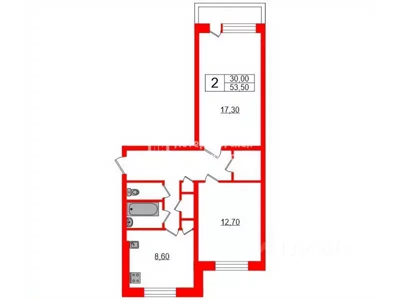 2-к кв. Ленинградская область, Ломоносовский район, Горбунковское ... - Фото 2