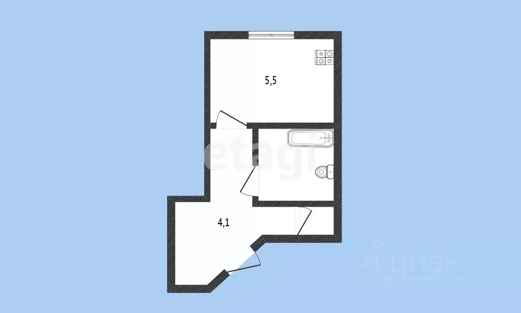 1-к кв. Карачаево-Черкесия, Черкесск Красноармейская ул., 65 (28.0 м) - Фото 1