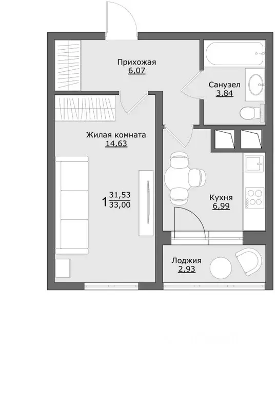 1-к кв. Московская область, Хотьково Сергиево-Посадский район, Клевер ... - Фото 1
