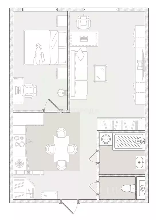 2-к кв. Томская область, Томск ул. Карпова, 16/2 (49.9 м) - Фото 1