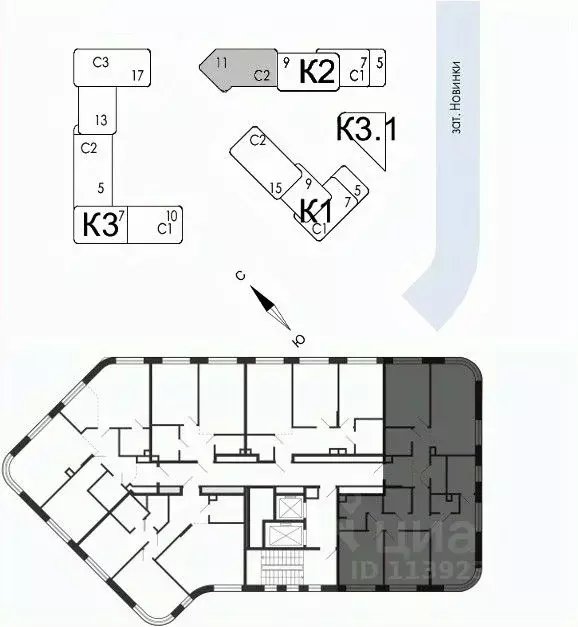 4-к кв. Москва наб. Марка Шагала, 11к2 (119.4 м) - Фото 1