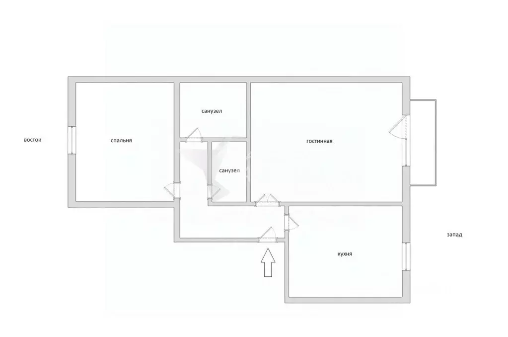 2-к кв. Приморский край, Находка пос. Врангель, ул. Бабкина, 11 (50.1 ... - Фото 2