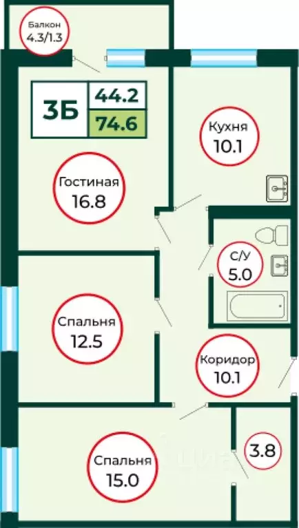 3-к кв. Красноярский край, Красноярск городской округ, пос. Солонцы ... - Фото 1