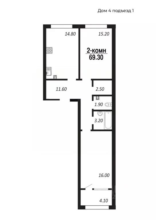 2-к кв. Омская область, Омск просп. Королева (69.3 м) - Фото 0