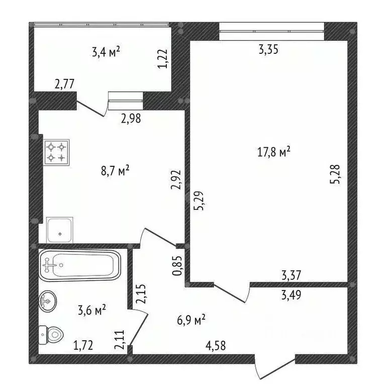 1-к кв. Башкортостан, Уфимский район, Зубовский сельсовет, с. ... - Фото 2