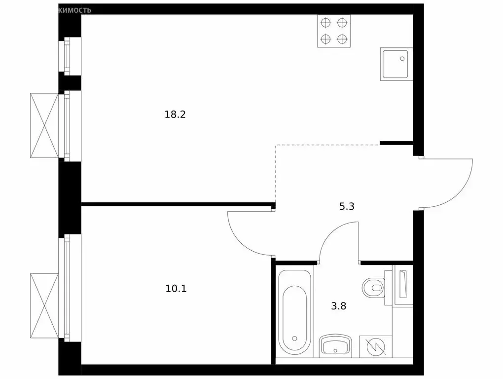 1-комнатная квартира: Зеленоград, 22-й микрорайон, ЖК Зелёный Парк, ... - Фото 1