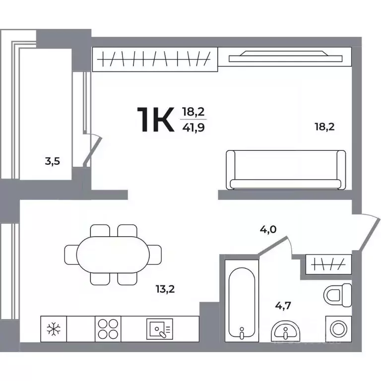 1-к кв. Новосибирская область, Новосибирск Беловежский мкр,  (41.1 м) - Фото 0
