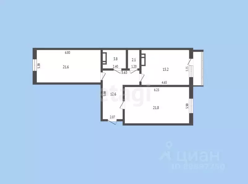 2-к кв. Карачаево-Черкесия, Черкесск ул. Космонавтов, 41А (77.1 м) - Фото 1