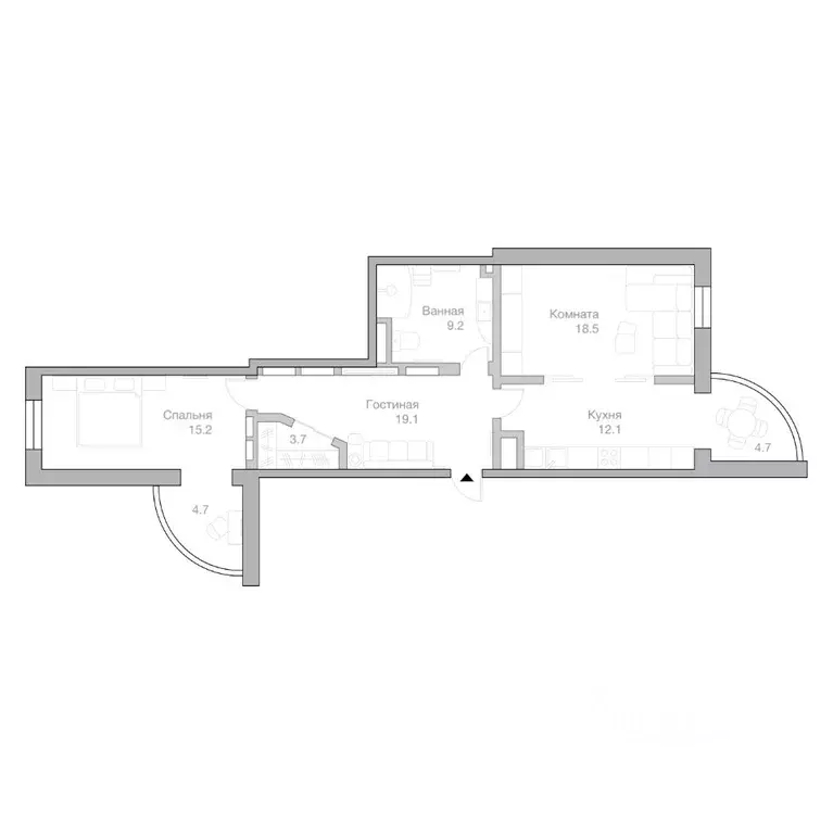 3-к кв. Москва Иерусалимская ул., 3 (78.1 м) - Фото 2