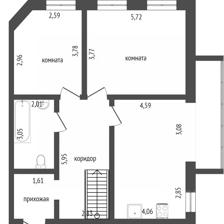 4-к кв. Ханты-Мансийский АО, Сургут ул. Александра Усольцева, 13 ... - Фото 2