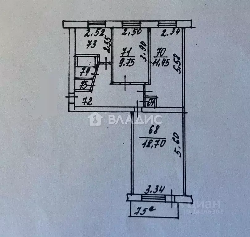 3-к кв. Белгородская область, Белгород ул. Чехова, 26 (58.0 м) - Фото 2