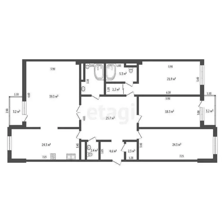 4-комнатная квартира: Махачкала, проспект Расула Гамзатова, 108 (186 ... - Фото 1