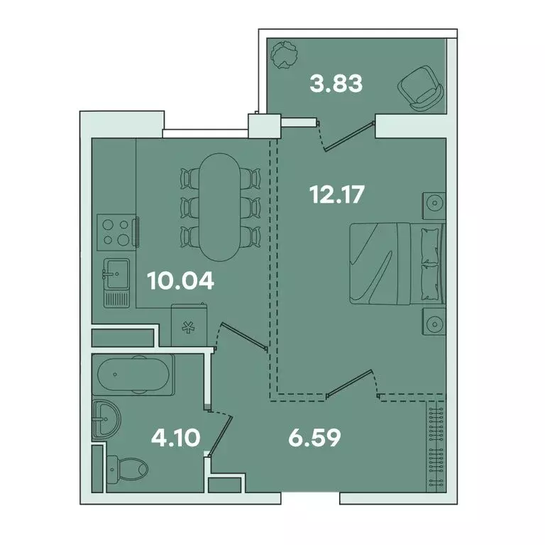 1-комнатная квартира: Иркутск, улица Петрова, 18 (36.73 м) - Фото 0