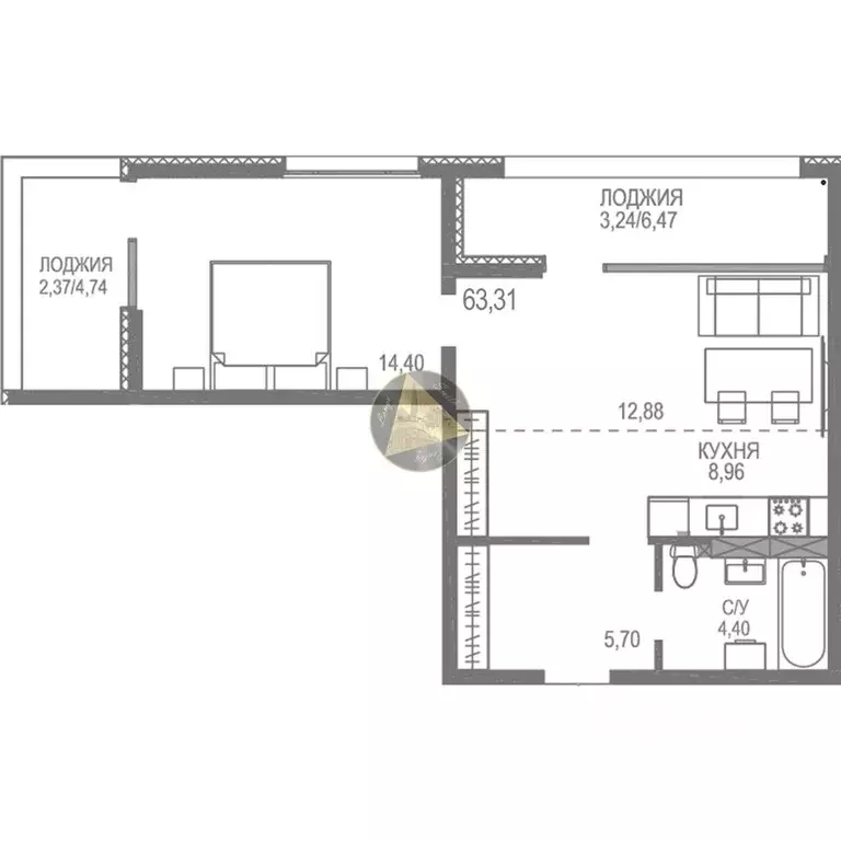 1-к кв. Крым, Сакский район, Лесновское с/пос, с. Прибрежное ул. ... - Фото 2