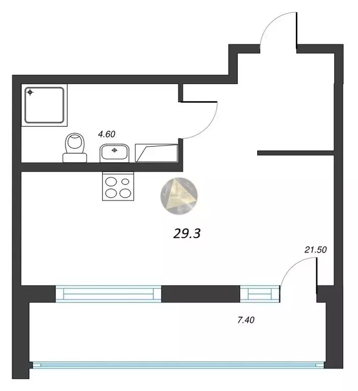 Квартира-студия: Санкт-Петербург, Манчестерская улица, 5к1 (29.3 м) - Фото 1
