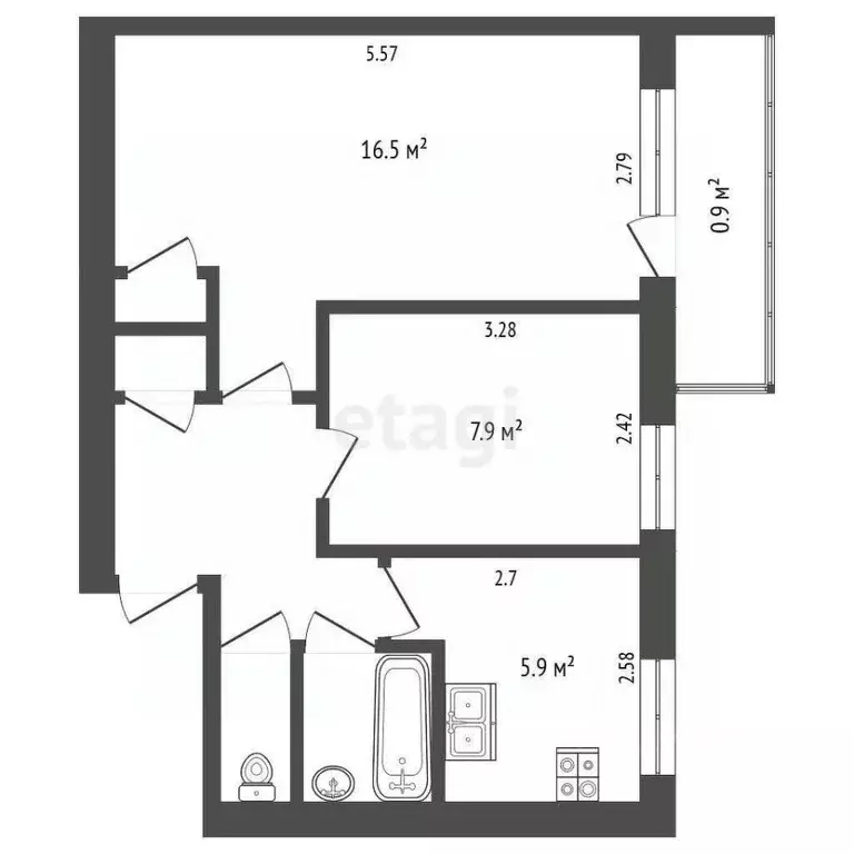 2-к кв. Псковская область, Печоры пл. Победы, 4 (40.0 м) - Фото 0