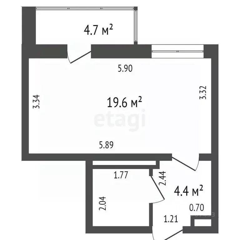 Студия Санкт-Петербург просп. Героев, 27к1 (27.6 м) - Фото 1