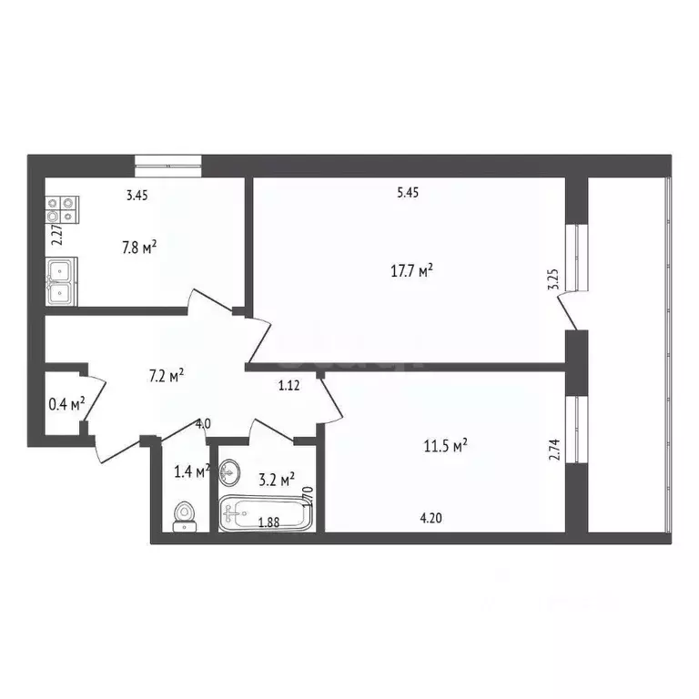 2-к кв. Кемеровская область, Юрга Волгоградская ул., 18 (49.2 м) - Фото 0