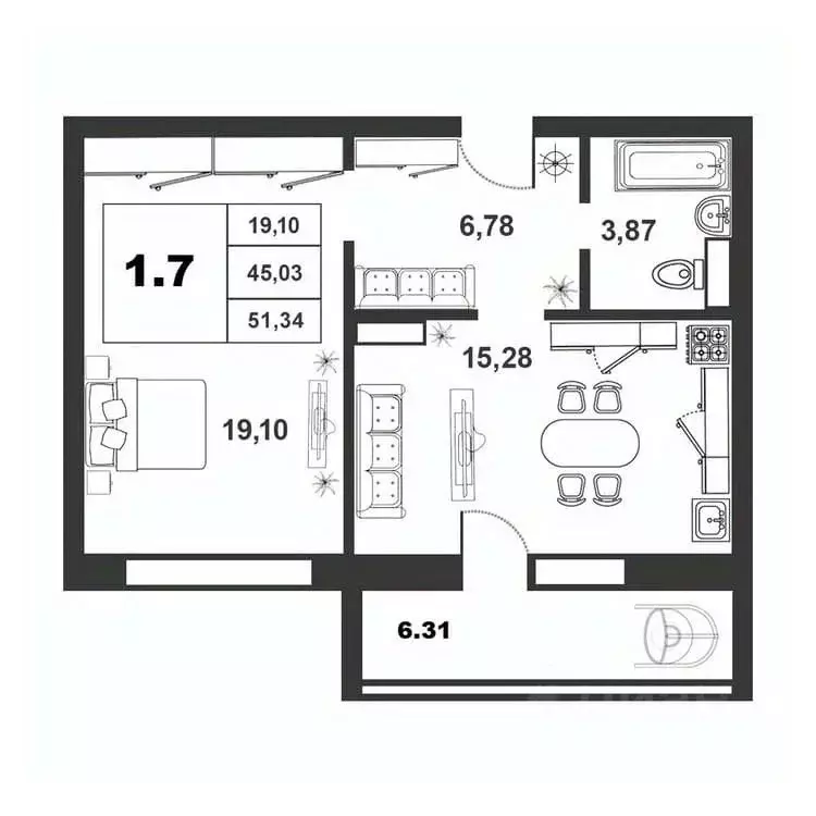 1-к кв. Новгородская область, Великий Новгород ул. Якова Павлова, 15 ... - Фото 1