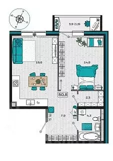 1-к кв. Приморский край, Уссурийск Радужный мкр,  (50.8 м) - Фото 1