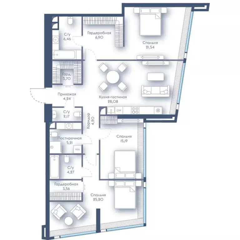 3-комнатная квартира: Москва, Краснопресненская набережная, 14с3 ... - Фото 1