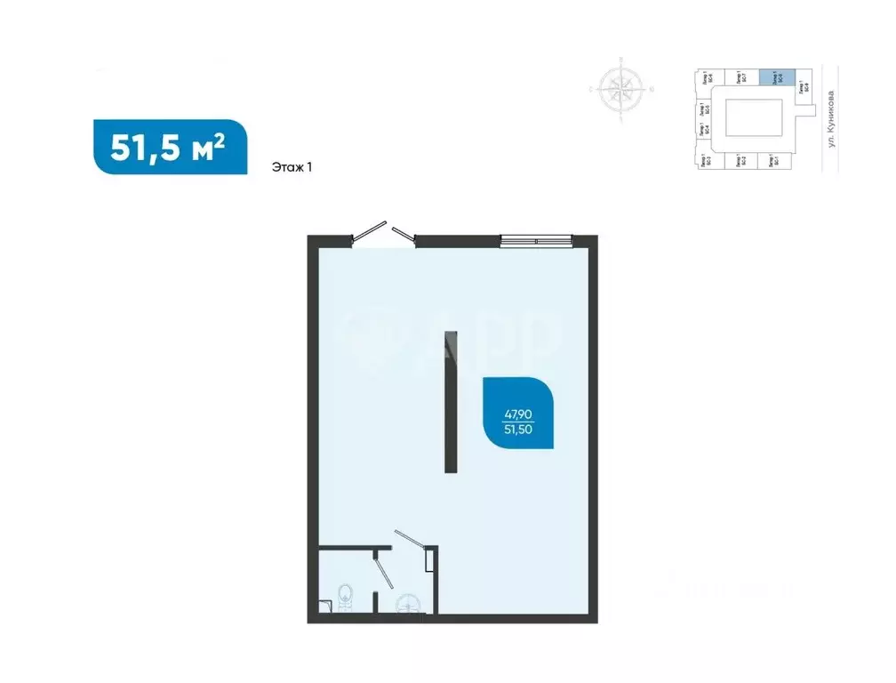 Торговая площадь в Краснодарский край, Новороссийск ул. Куникова, 49 ... - Фото 2
