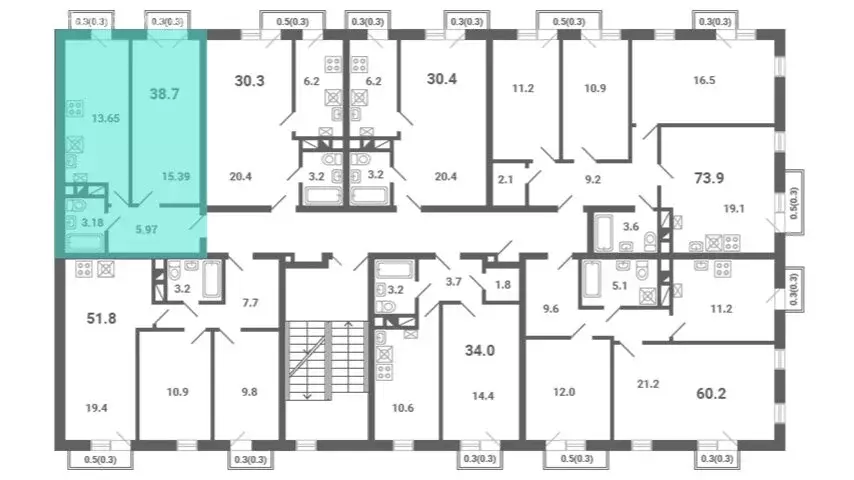 1-комнатная квартира: Мещерино, улица 4-й квартал, 21 (38.7 м) - Фото 2