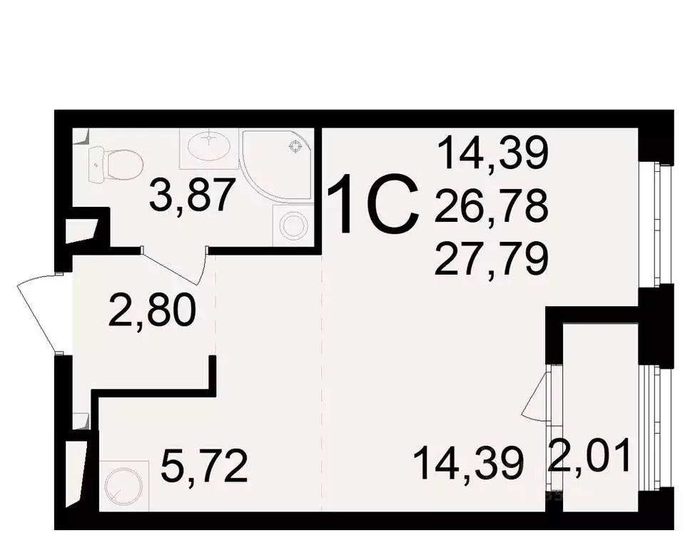 1-к кв. Рязанская область, Рязань Черновицкая ул. (26.78 м) - Фото 0