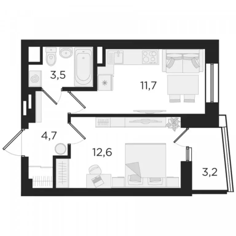 1-комнатная квартира: Екатеринбург, улица Свердлова, 32Б (32.1 м) - Фото 1