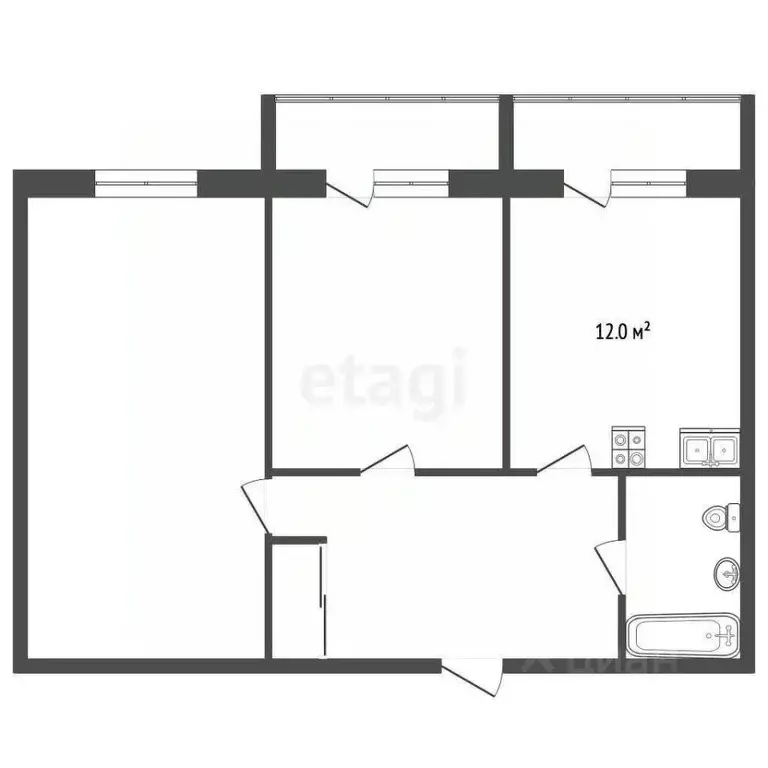 2-к кв. Ростовская область, Ростов-на-Дону Извилистая ул., 11 (63.8 м) - Фото 1