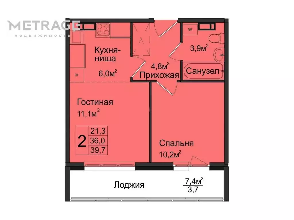 1-комнатная квартира: Новосибирск, 1-я Чулымская улица, уч12 (36 м) - Фото 0