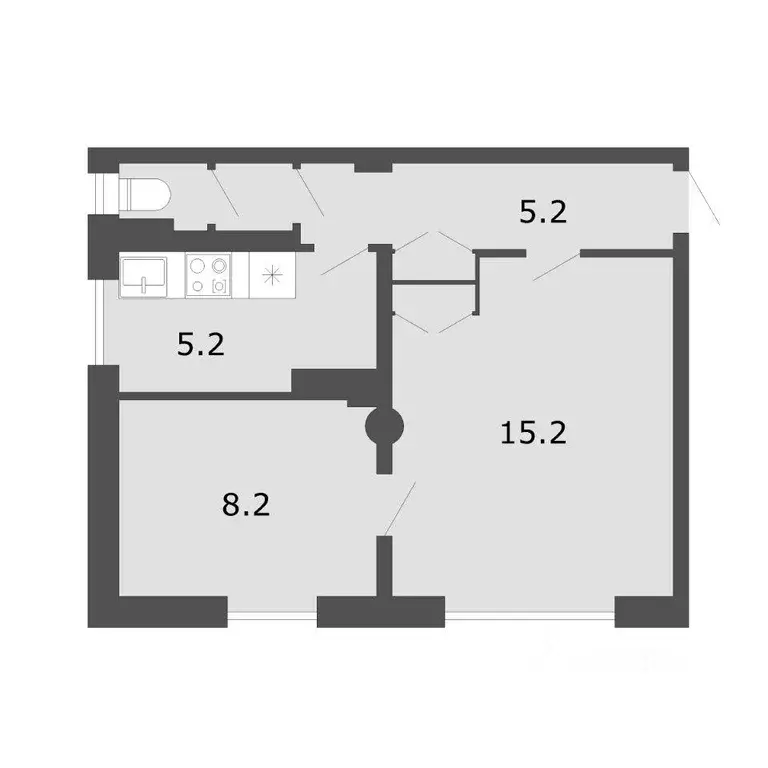 Квартира, 2 комнаты, 36.29 м - Фото 1