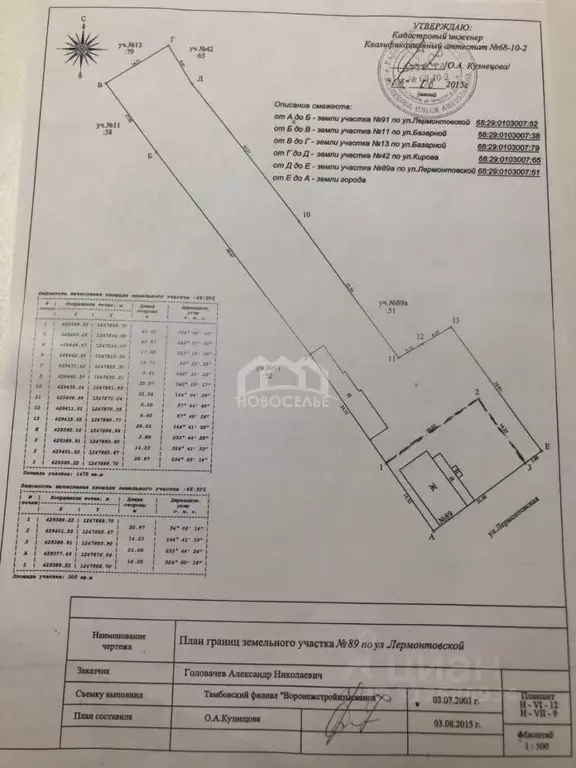 Участок в Тамбовская область, Тамбов Лермонтовская ул., 89Б (14.8 ... - Фото 1