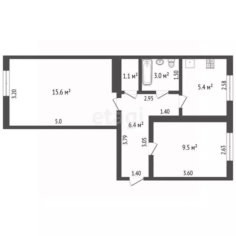 2-к кв. Ростовская область, Усть-Донецкий пгт ул. Ленина, 15/2 (42.0 ... - Фото 2