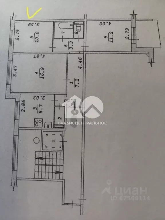 Комната Новосибирская область, Новосибирск ул. Курчатова, 3 (10.0 м) - Фото 1