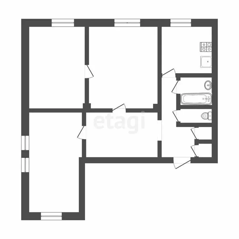 3-комнатная квартира: Дубенский район, рабочий посёлок Дубна, улица ... - Фото 0